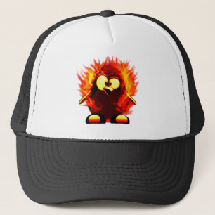 Flammen Tux (Pinguin-Fackel) Truckerkappe