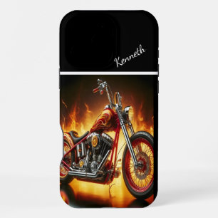 Flammenbemalter Chopper iPhone 16 Pro Max Hülle