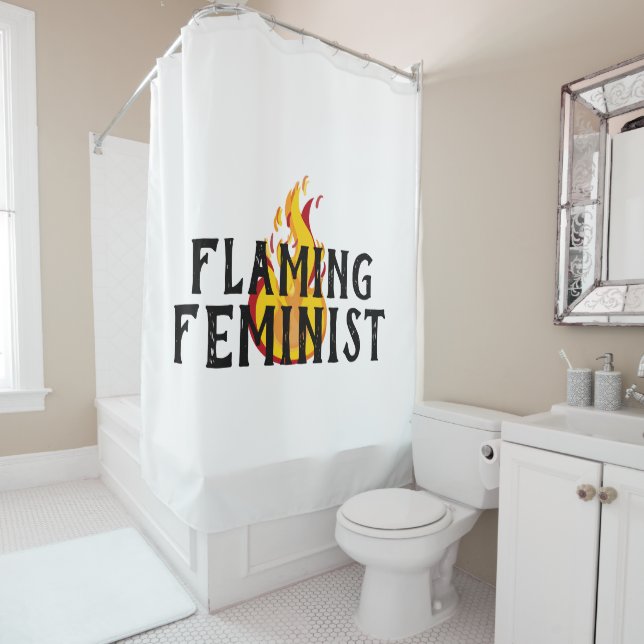 Flammende feministische RBG Feminismus Flammen 20 Duschvorhang (Beispiel)