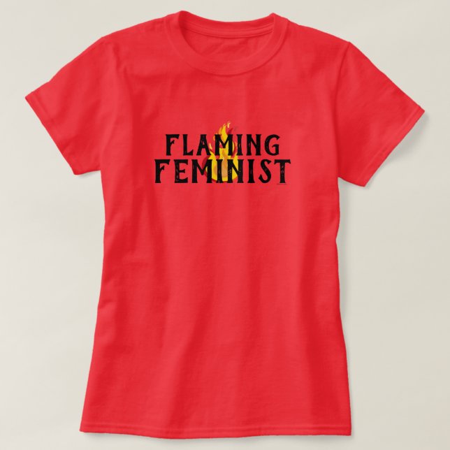 Flammende feministische RBG Feminismus Flammen 20 T-Shirt (Design vorne)