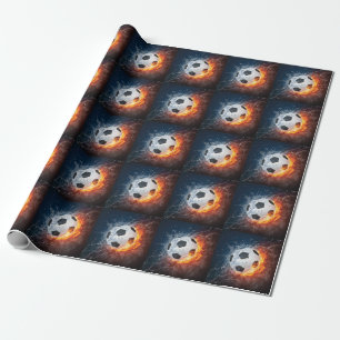 Flammende Football-/Fußball-Wurfkissen Geschenkpapier