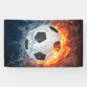 Flammende Fußball-Wurfkissen Banner