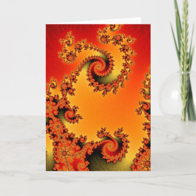 Flammende Hot Double Spiral Grußkarte Karte (Vorderseite)