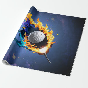 Flammende Intensität: Der Golfball im Einsatz Geschenkpapier