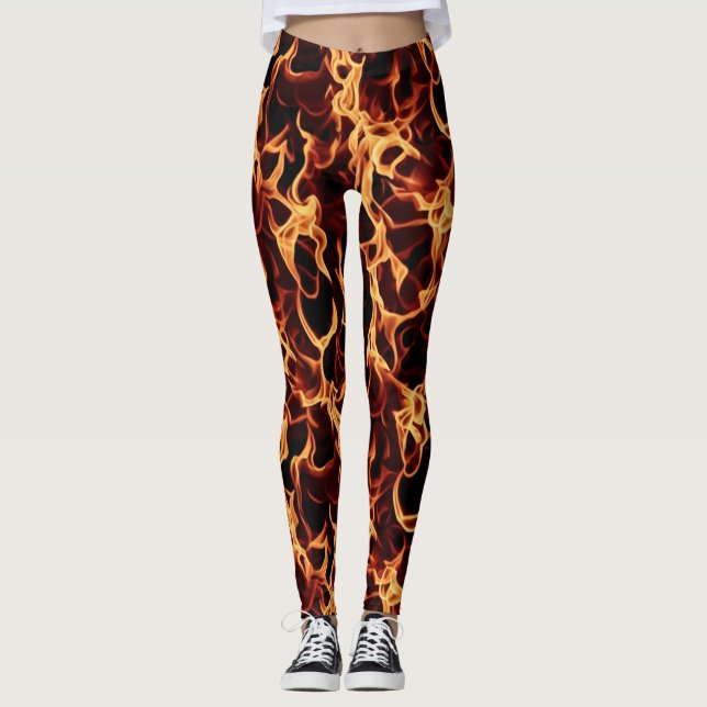 Flammende Leggings für das harte Training (Vorderseite)
