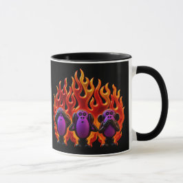 Flammender ‘3 Weise Affen’ Stil 01 Tasse