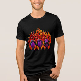 Flammender ‘3 Weise Affen’ Stil 01 Tri-Blend Shirt