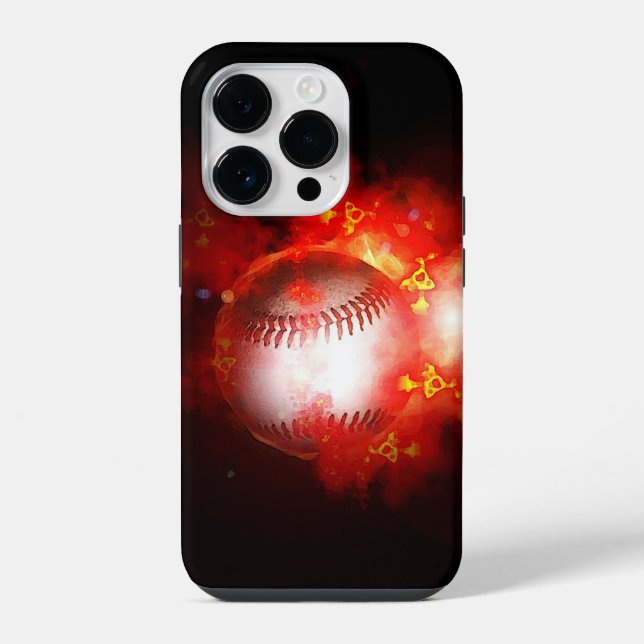 Flammender Baseball iPhone Hülle (Rückseite)