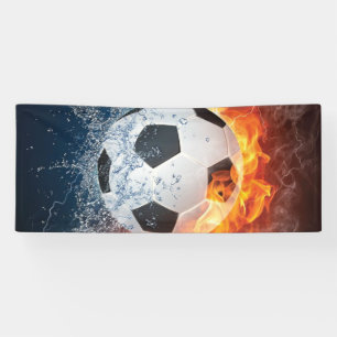 Flammender Fußball-Wurfkissen Banner