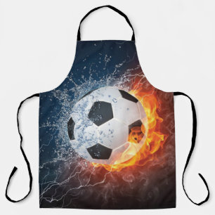Flammender Fußball-Wurfkissen Schürze