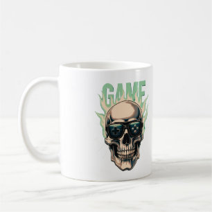 Flammender Gamer-Schädel – Retro-Gaming-Power Kaffeetasse