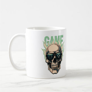 Flammender Gamer-Schädel – Retro-Gaming-Power Kaffeetasse