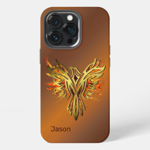 Flammender Phönix auf Bronze iPhone 13 Pro Hülle
