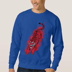 Flammender Roter Tiger – Wildes Feuer-Biest T-Shir Sweatshirt