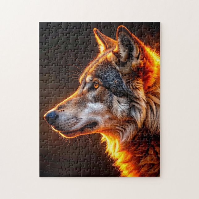 Flammender Wolf (Vertikal)