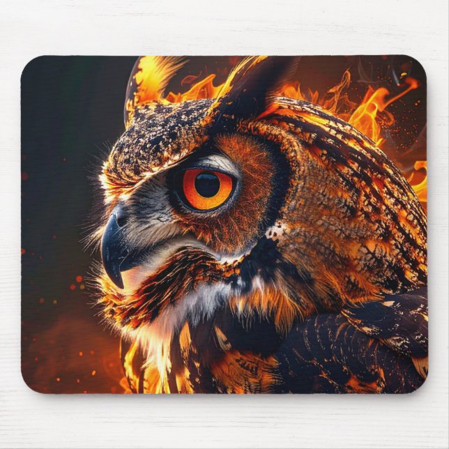 Flammender Wolf Mousepad (Vorne)