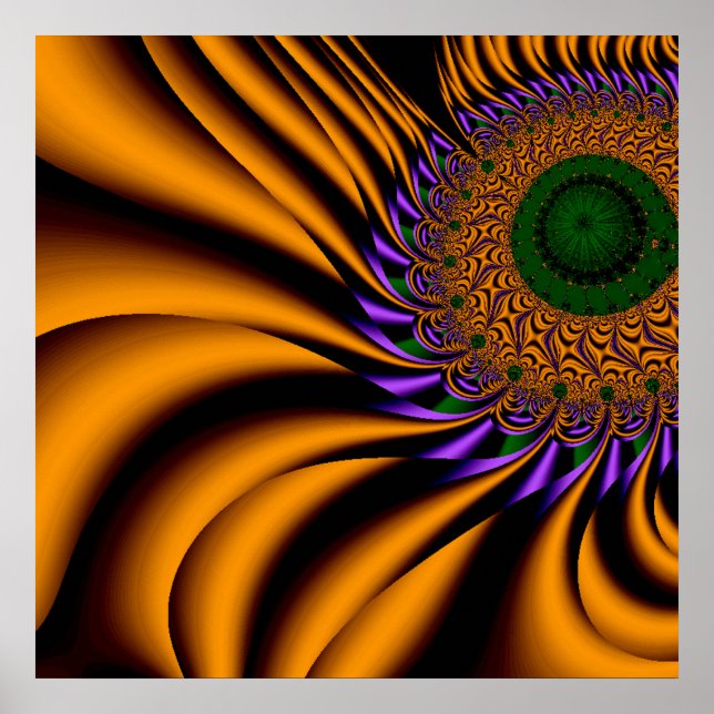 Flammendes Blumenposter Poster (Vorne)