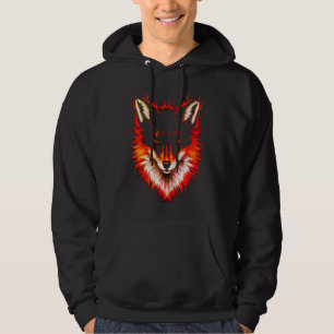 Flammendes Fuchsgesicht Hoodie