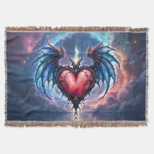 Flammendes Herz des Mondes – Gothic Cosmic Love Decke