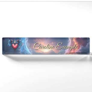 Flammendes Herz des Mondes – Gothic Cosmic Love  Namensplakette