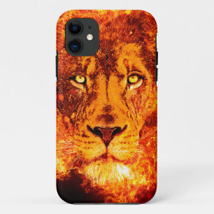 Flammendes Löwengesicht Rot Schwarz Orange Case-Mate iPhone Hülle
