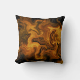 flammendes Orange und Schwarz Kissen