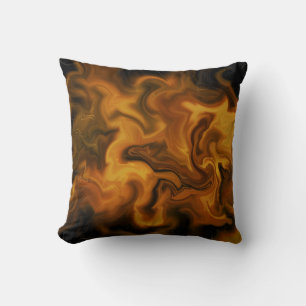 flammendes Orange und Schwarz Kissen
