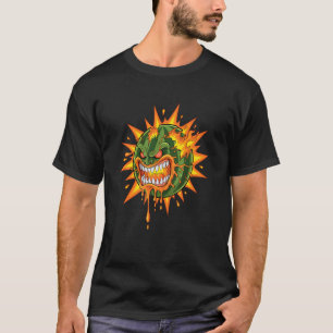 Flammendes Schmelz-Monster-Feuerball-Wut-Horror T-Shirt