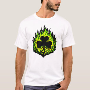 Flammendes Shamrock-Irish St. Patricks T-Shirt