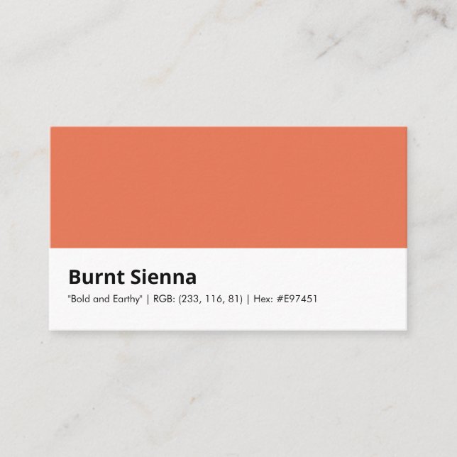 Flammendes Siena | "Bold and Earthy" Visitenkarte (Vorderseite)