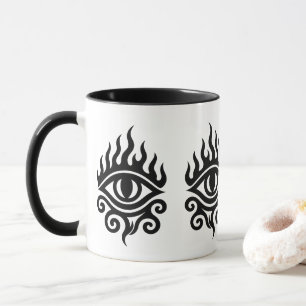 Flammendes Stammauge - Power und Vision Tattoo-T-S Tasse