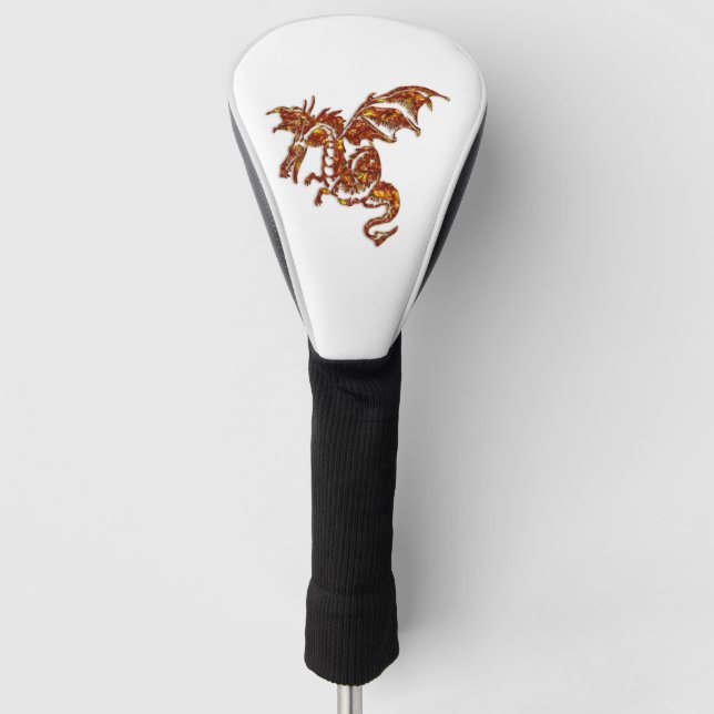 Flammendrache Golf Headcover (Vorderseite)
