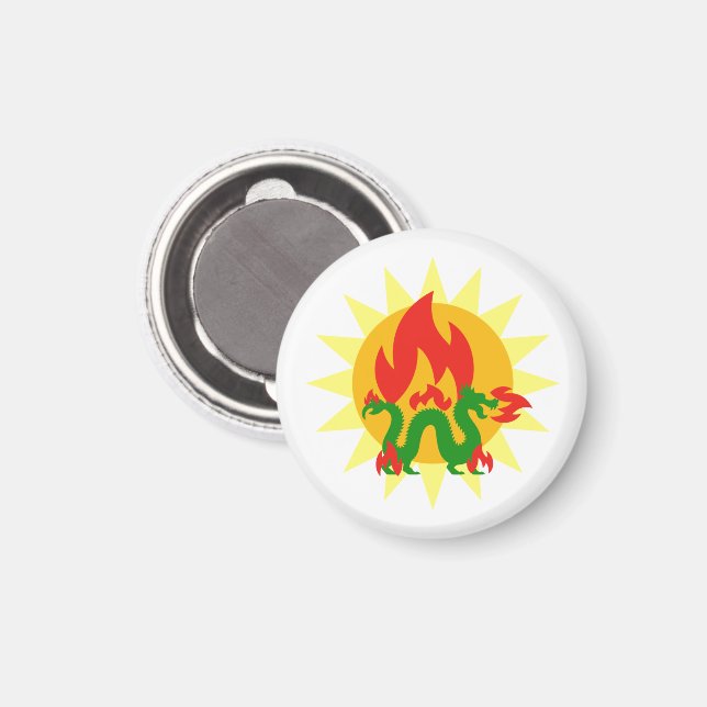Flammendrache Magnet (Vorderseite/Rückseite)