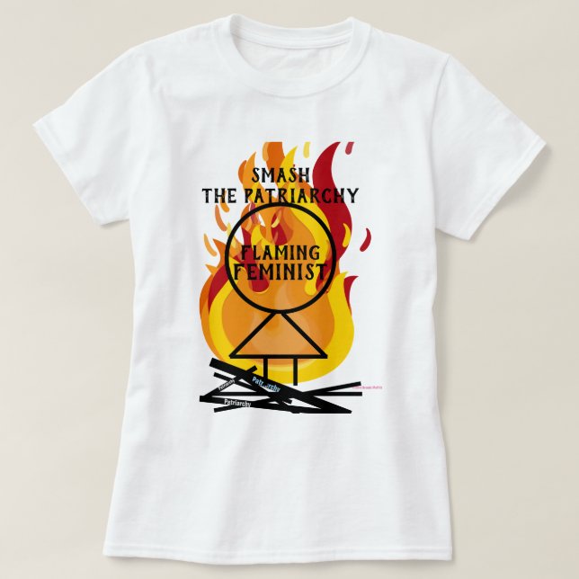 Flammenfeminist schlug das Patriarchat RBG 15 T-Shirt (Design vorne)