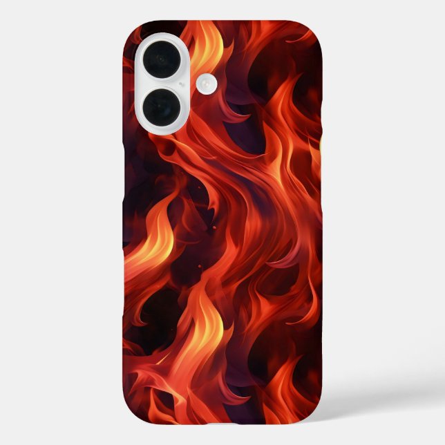 Flammenfeuermuster iPhone 16 Hülle (Rückseite)