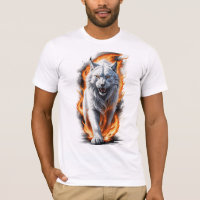 Flammenflammende Lynx durch Flammen laufen