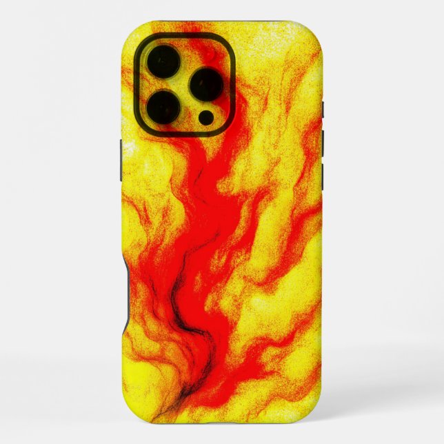 Flammenfluss - Abstraktes Feuer Inspiriert iPhone 16 Pro Max Hülle (Rückseite)