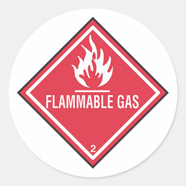 Flammengaszeichen Runder Aufkleber (Vorderseite)