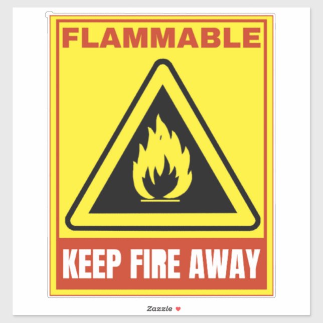 Flammengefahrensymbol Aufkleber (Blatt)