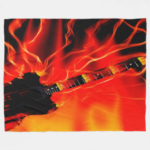 Flammengitarre Fleecedecke