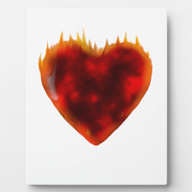 Flammenherz Fotoplatte (Vorderseite)