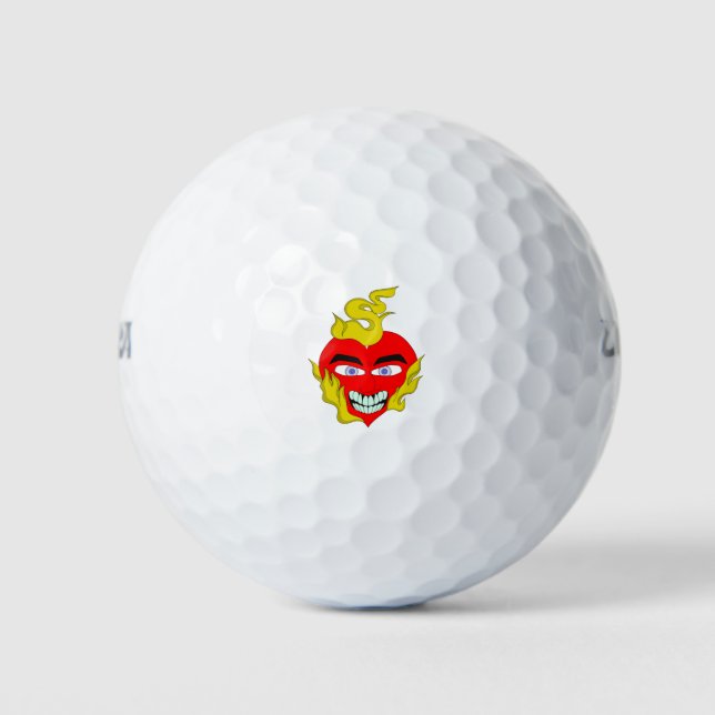 Flammenherz Golfball (Vorderseite)