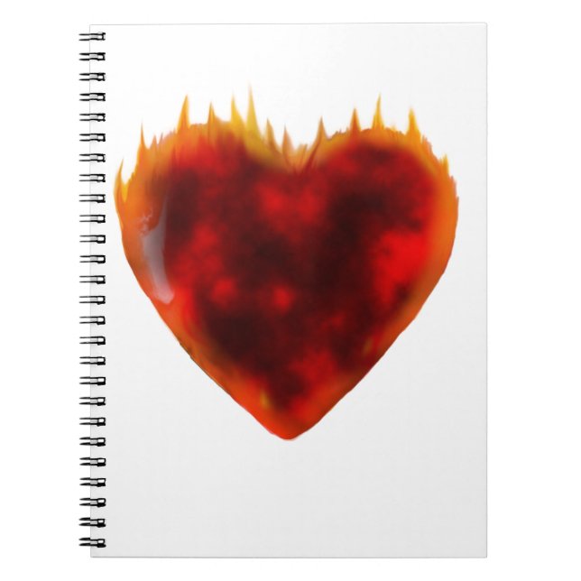 Flammenherz Notizblock (Vorderseite)
