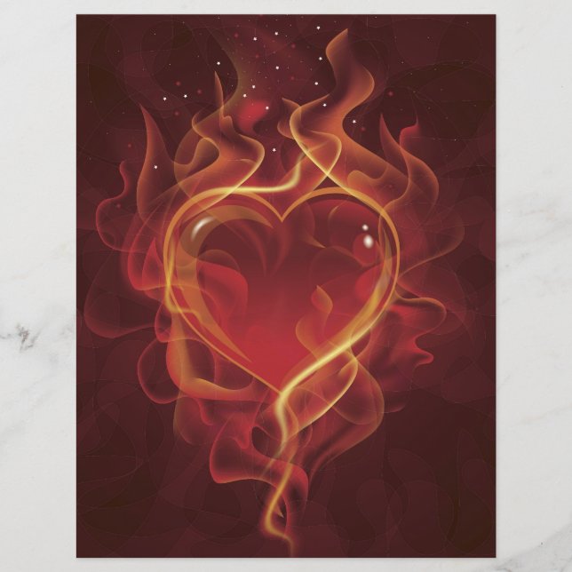 FlammenHerzfeuer dunkelrote Liebe Flammen Herzform Flyer (Vorne)