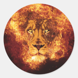 Flammenion von Judah Runder Aufkleber