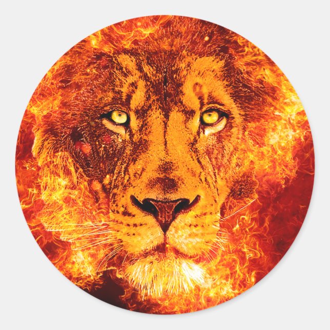 Flammenion von Judah Runder Aufkleber (Vorderseite)