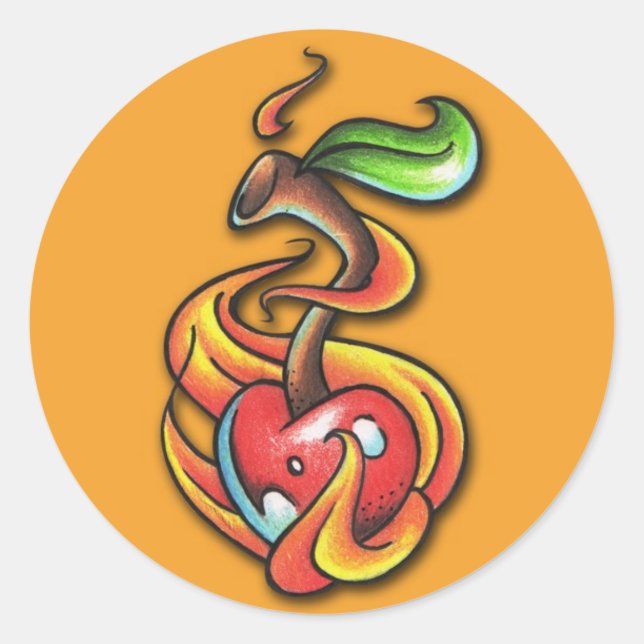 Flammenkerze - Aufkleber (Vorderseite)