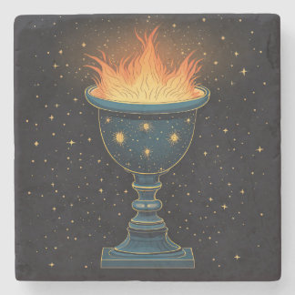 Flammenkhalice im Himmel Steinuntersetzer