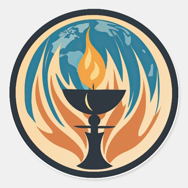Flammenkhalice Runder Aufkleber (Vorderseite)