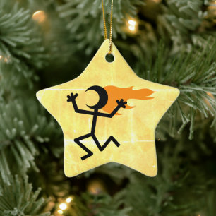 Flammenkopf Keramik Ornament